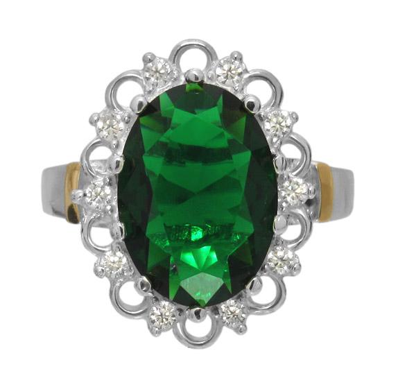 Серебряное кольцо с золотыми накладками Венец 20,5 (042к.02-10)