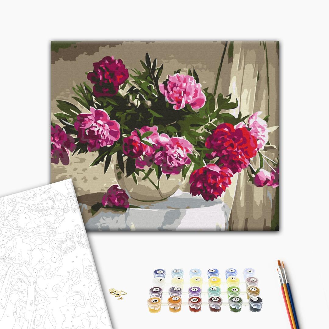 Картина за номерами Brushme Півонії з полікотонового полотна 50x60 см (6-83-BS51878L) - фото 2 Картина за номерами Brushme Півонії з полікотонового полотна 50x60 см (6-83-BS51878L) - фото 2