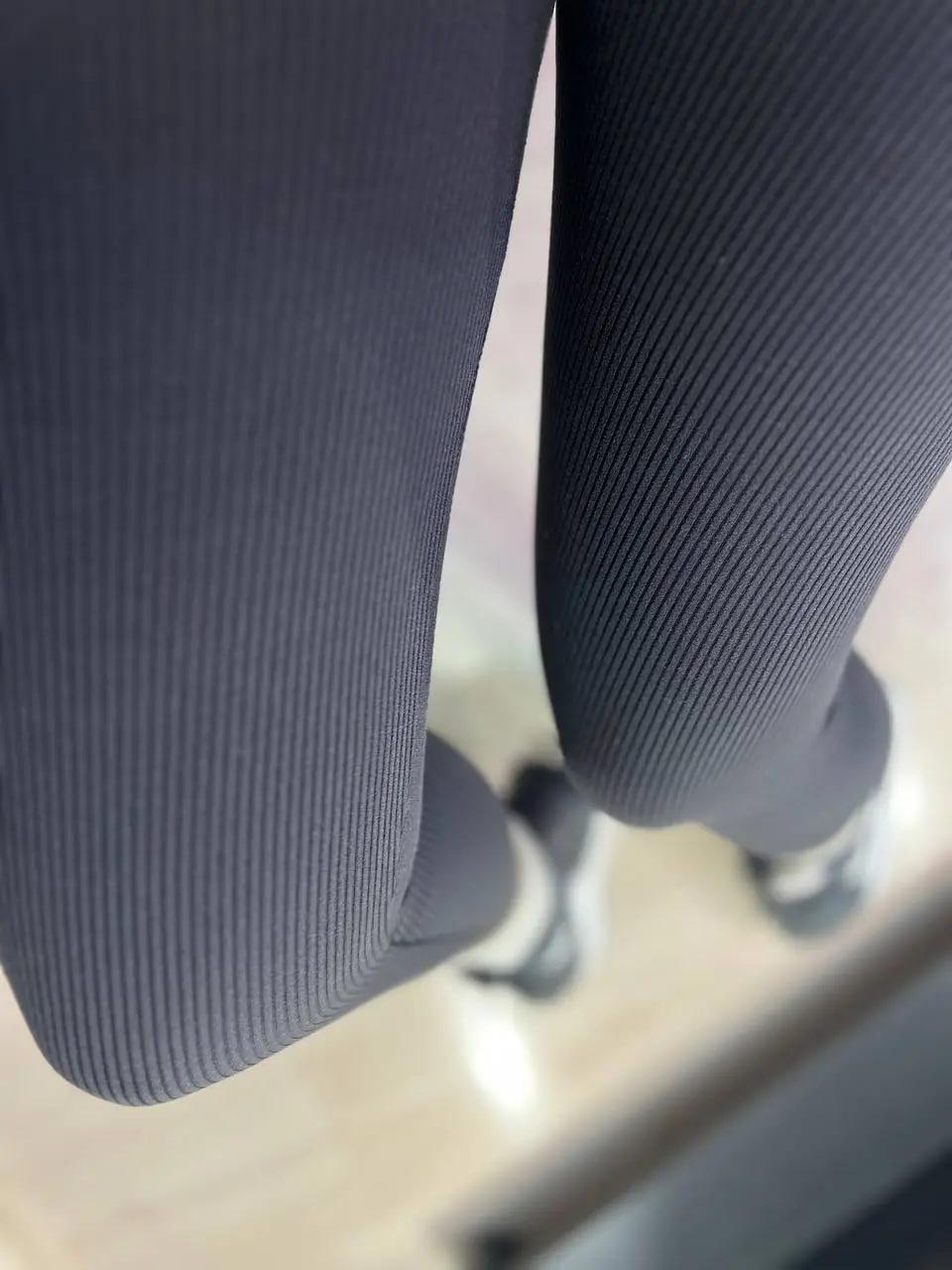 Лосины женские LADY HUREM 2395 рубчик широкий пояс утепленные 4XL Черный (1078) - фото 3