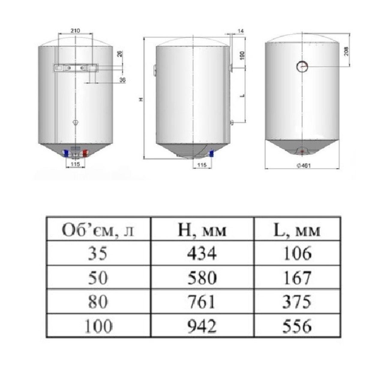 Бойлер электрический накопительный WHP Max 100 л 2 кВт - фото 4