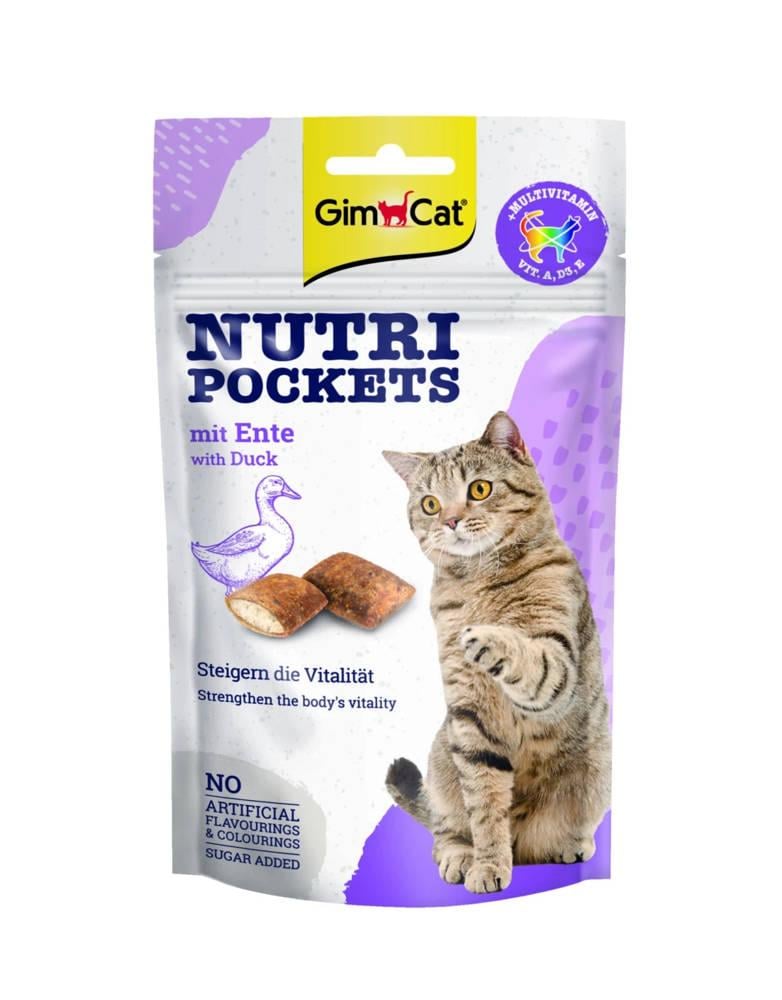 Лакомство для кошек GimCat Nutri Pockets Duck&Multivitamin Витаминные с уткой 60 г (2050) - фото 1