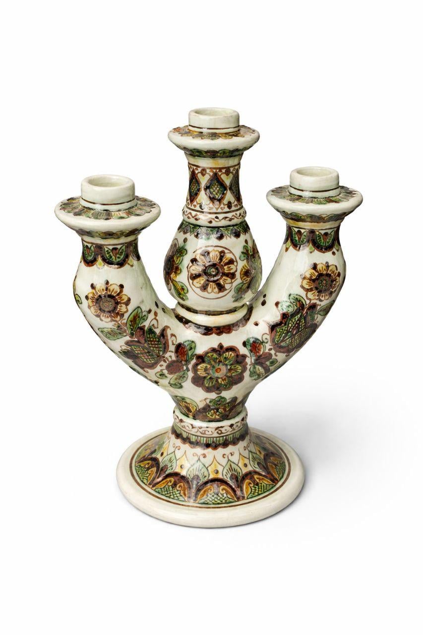 Підсвічник Косівська кераміка трійця (КК 01-33)