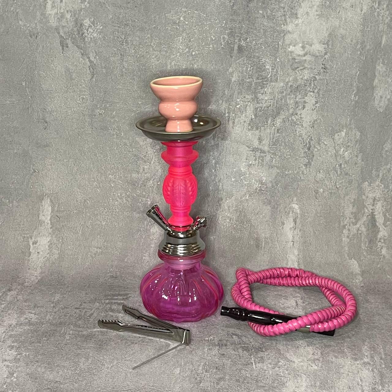 Кальян маленький на 1 трубку 025 30 см матовий Рожевий (227250)
