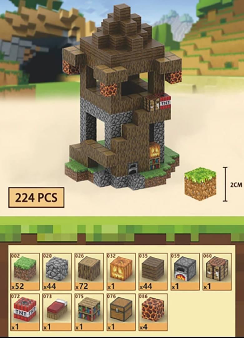 Конструктор для детей Minecraft на магнитах 224 детали X142 (llo774161894)