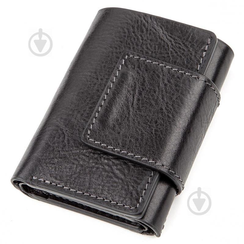 Портмоне Grande Pelle 11152 из гладкой кожи Черное