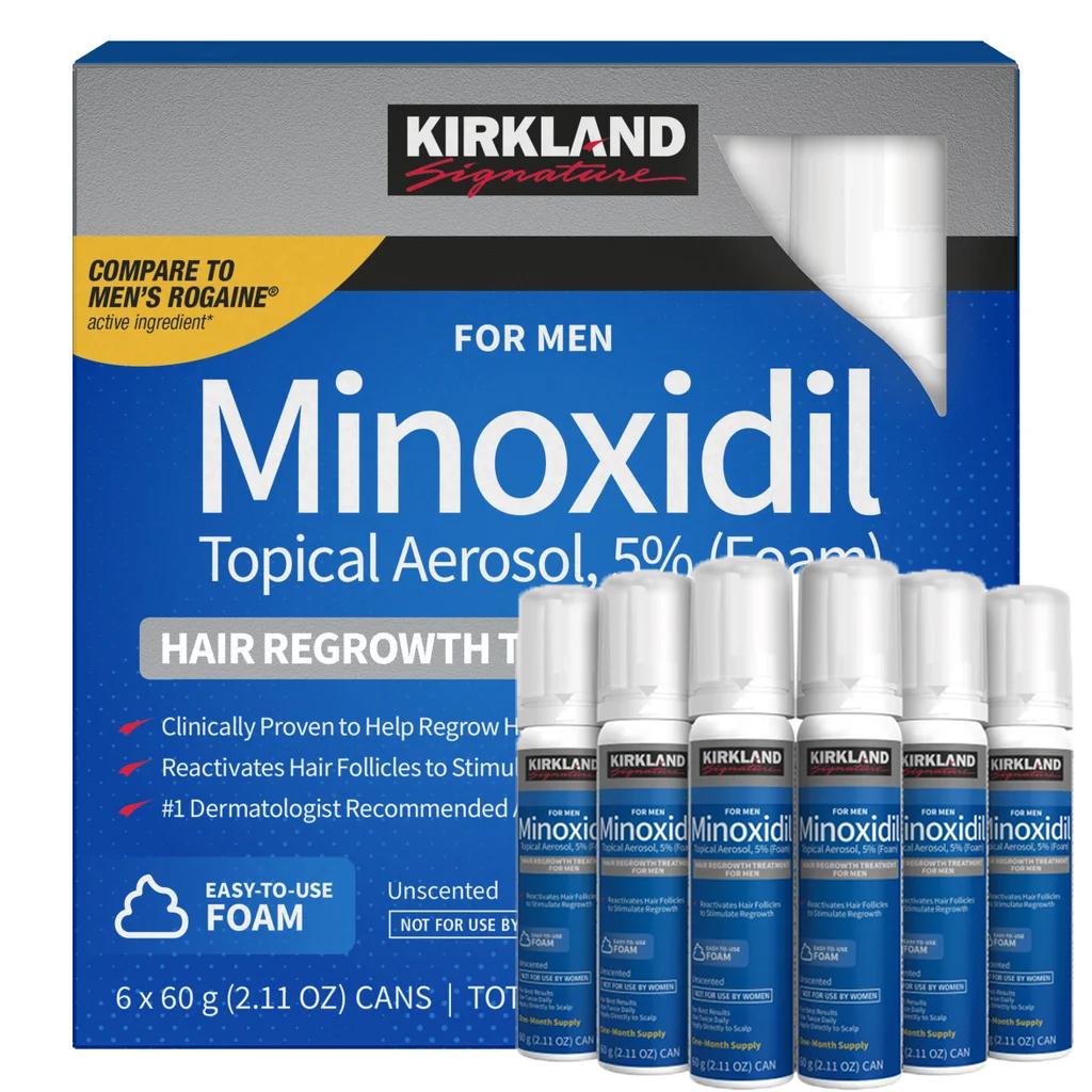 Миноксидил Kirkland пена 5% для роста бороды и волос 60 мл 6 шт. (33339778)