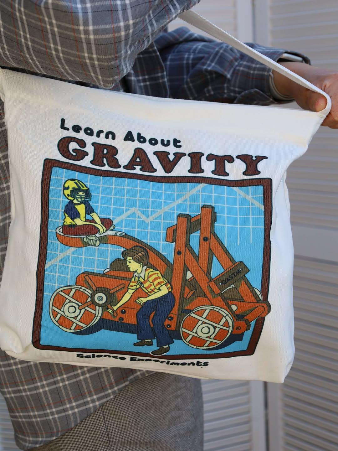 Сумка шопер Белый через плечо Learn about Gravity 35x40 см Белый (35548704) - фото 2