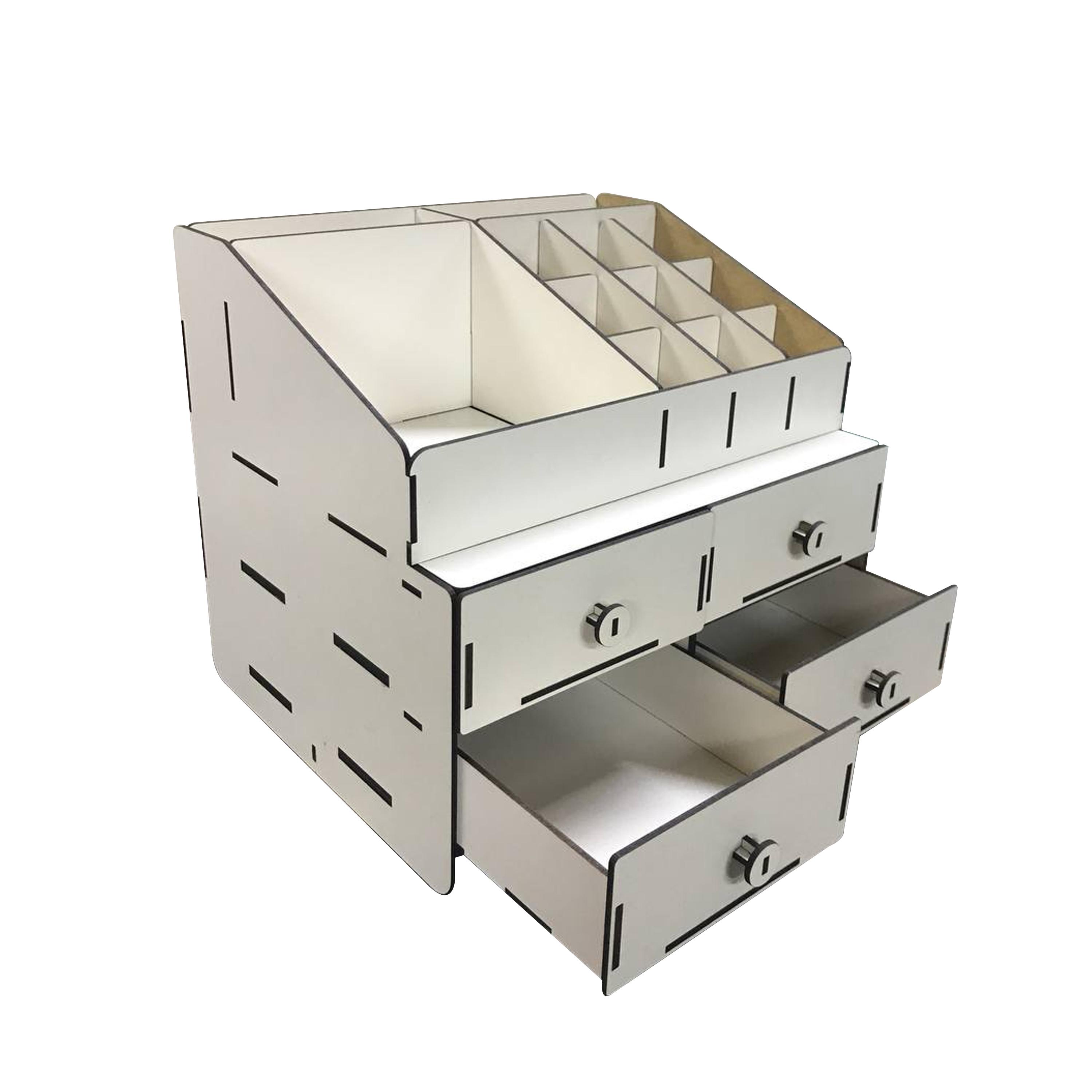 ᐉ Органайзер для косметики PurewoodDecor з шухлядами 27х25х30 см Білий ...