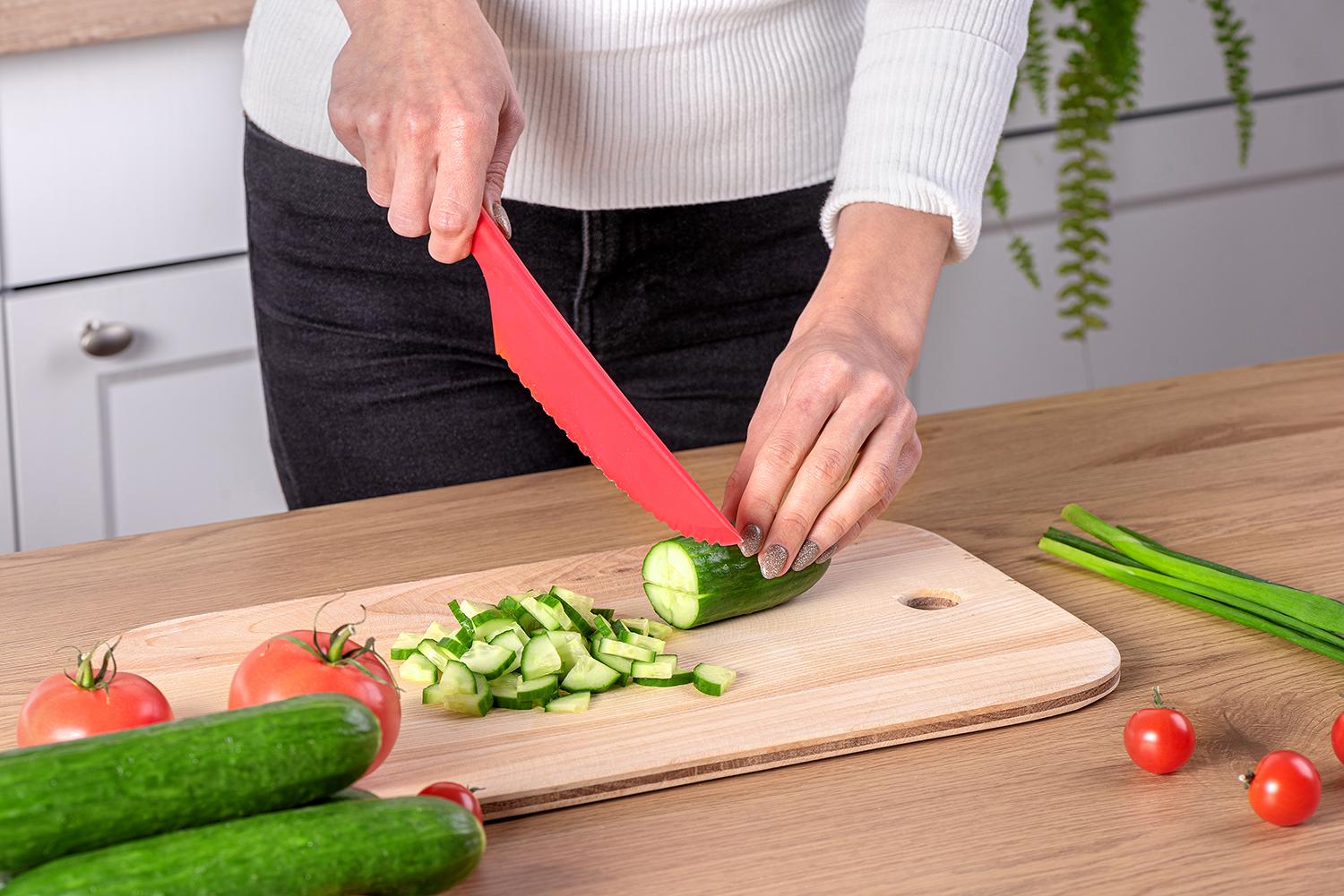 Кухонний ніж пластиковий Kitchette для силіконового килимка 30,5 см Рожевий (1806200137) - фото 18 Кухонний ніж пластиковий Kitchette для силіконового килимка 30,5 см Рожевий (1806200137) - фото 18