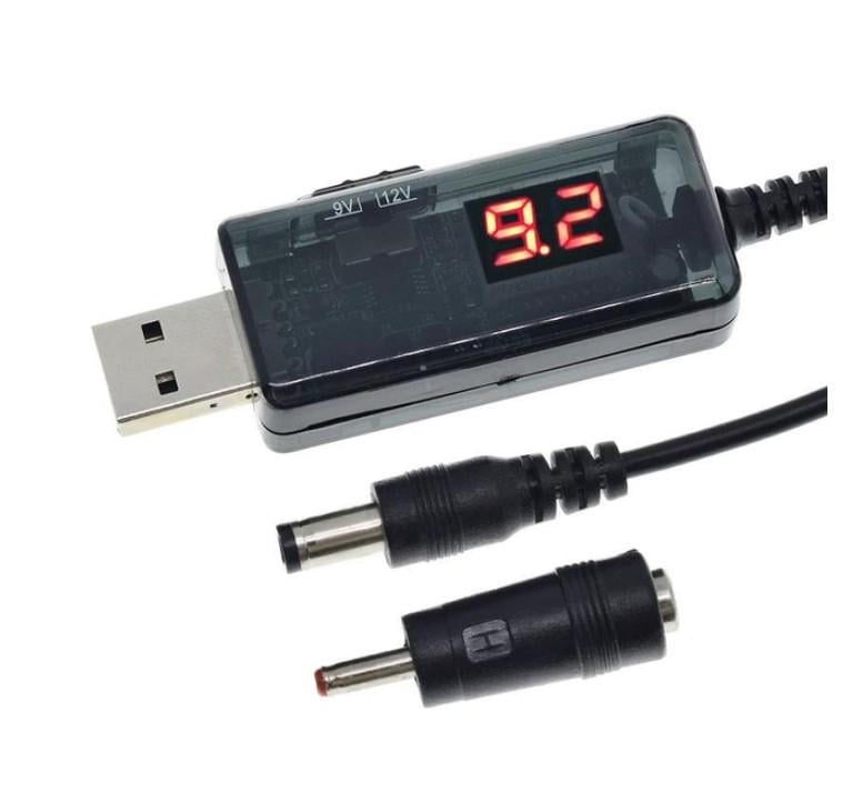 Кабель для роутера USB 5V to DC 9V-12V 5,5х2,1 з перехідником для підключення до PowerBank - фото 3