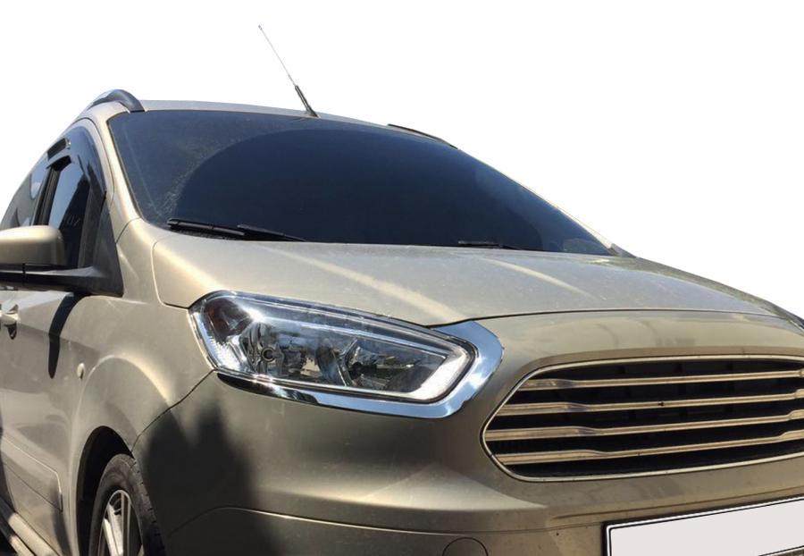 Реснички на фары 2 шт нерж для Ford Courier 2014↗ гг.