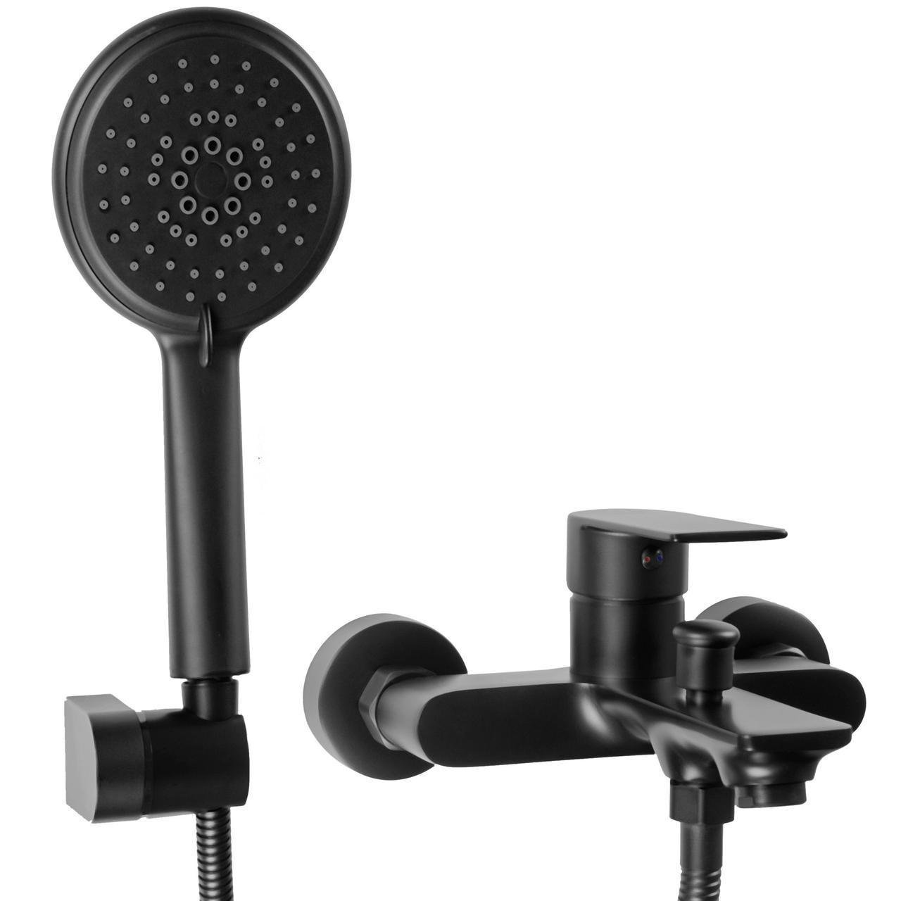 Змішувач для ванни та душу Rea MAYSON настінний з виливом Black (2810372673)