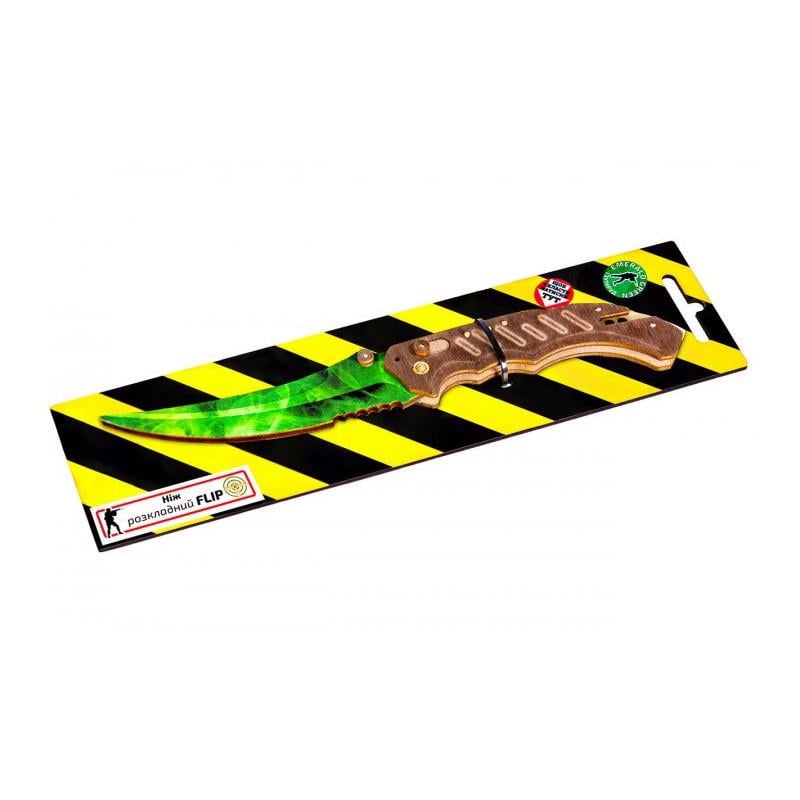Нож сувенирный деревянный Флип Изумруд от 6 лет 24 см (ID-180-D-239)