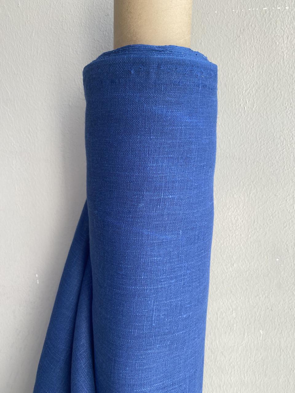 Ткань скатертная LINEN PLUS льняная 150 см 1/13 Синий