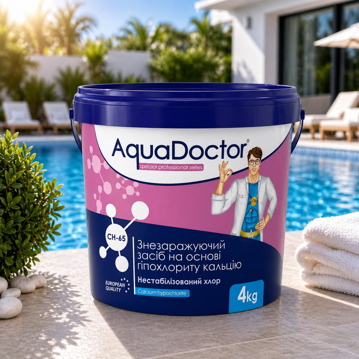 Дезинфектант на основе гипохлорита кальция Aquadoctor CH-65 4кг