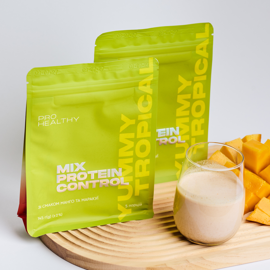 Жироспалювач низькокалорійний коктейль зі смаком манго та маракуї для зменшення ваги Mix Protein Control Yummy Tropical PRO HEALTHY CHOICE 145 г - фото 4