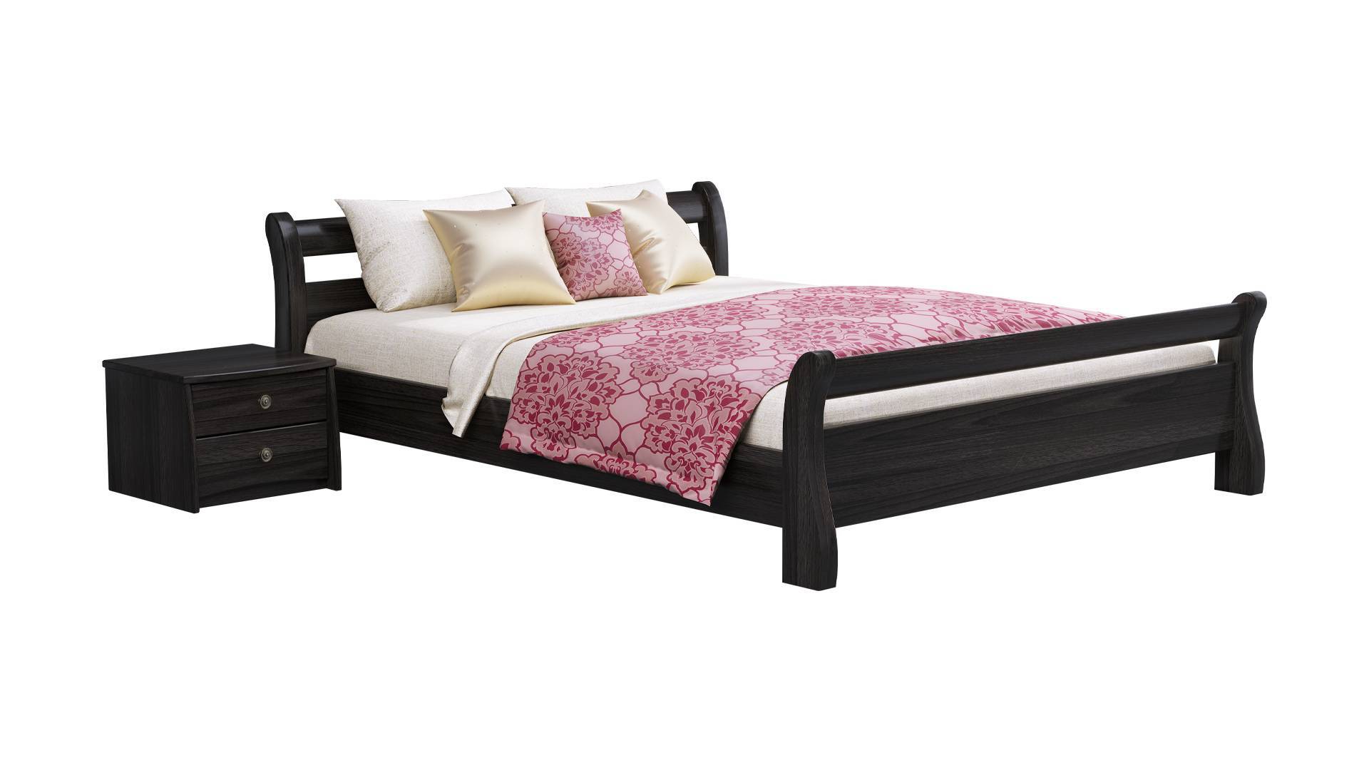 Кровать деревянная Estella Диана Массив 2Л4 120х200 см Венге (7201032027)