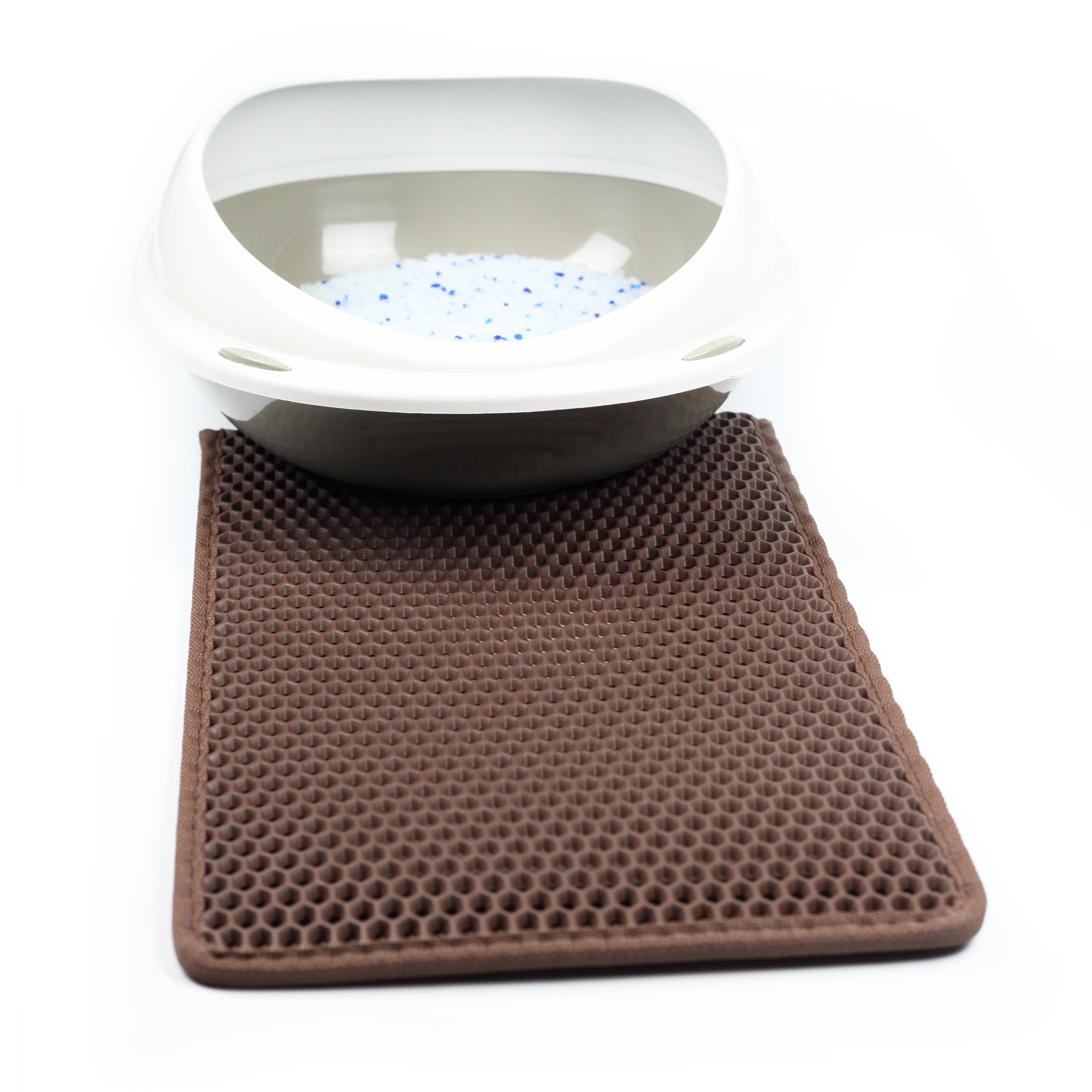 Коврик двухслойный Cat in Box для кошачьего лотка EVA 60x40 см Коричневый - фото 2 Коврик двухслойный Cat in Box для кошачьего лотка EVA 60x40 см Коричневый - фото 2