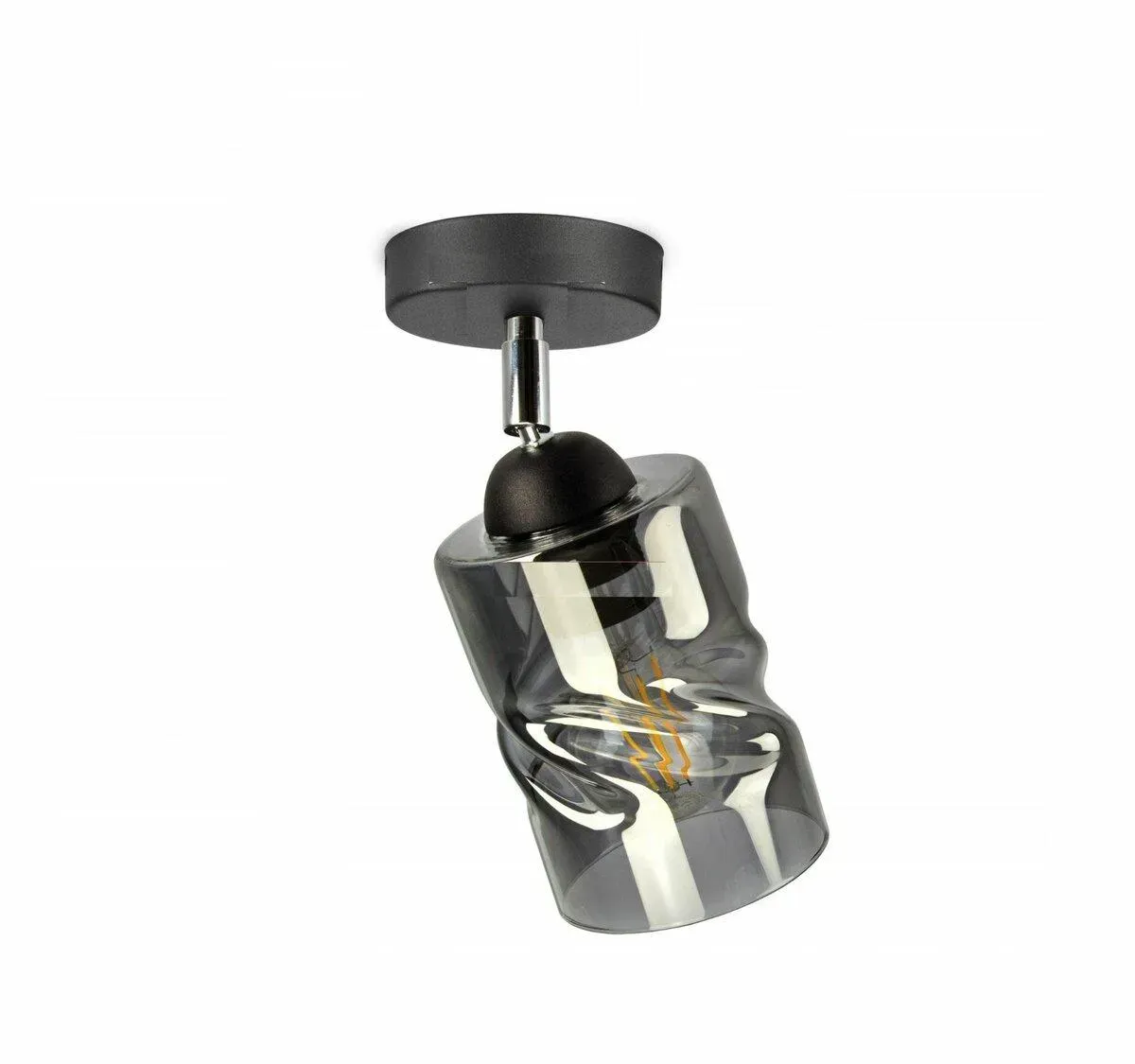 Светильник-спот потолочный поворотный Sirius S4944-1 B с плафоном Е27 IP20 60W Черный (28686147)