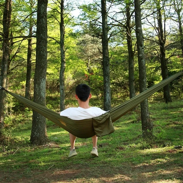 Туристичний гамак подвійний з москітною сіткою Hammock With Net Army для відпочинку до 200 кг (OLIV20) - фото 4