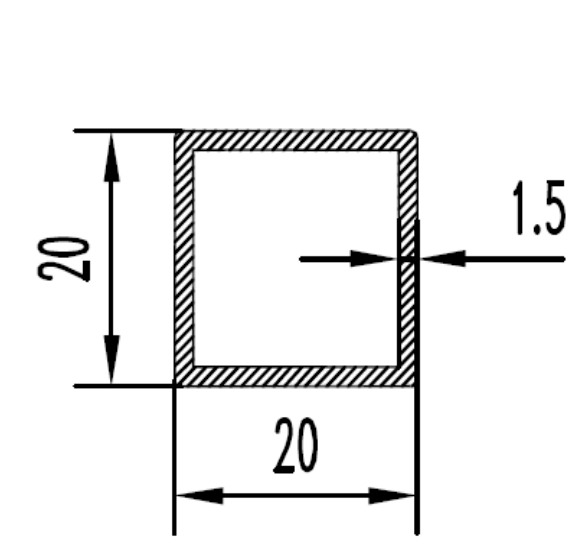 Труба алюмінієва квадратна 20х20х1,5 мм AS - фото 3