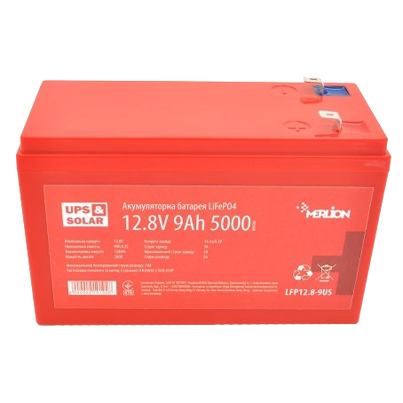 Акумуляторна батарея Merlion LFP12.8-9US 12,8V 9 Ah LiFePO4 (30359646)