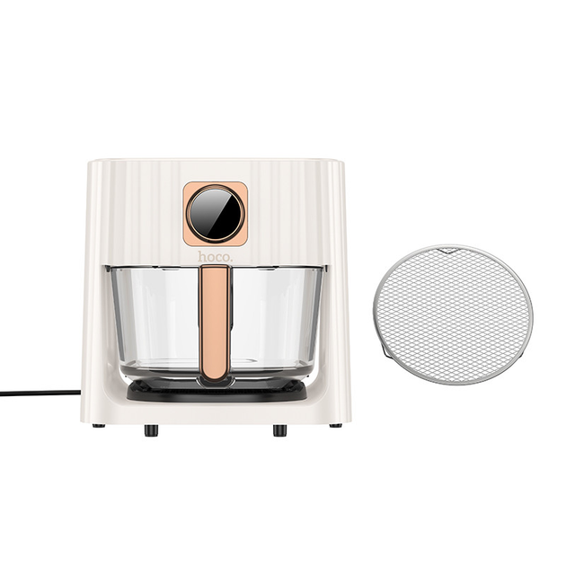 Аерогриль зі склянною чашею та сенсорним екраном Hoco HE22/4,5 л/1100W Білий (HE22) - фото 4