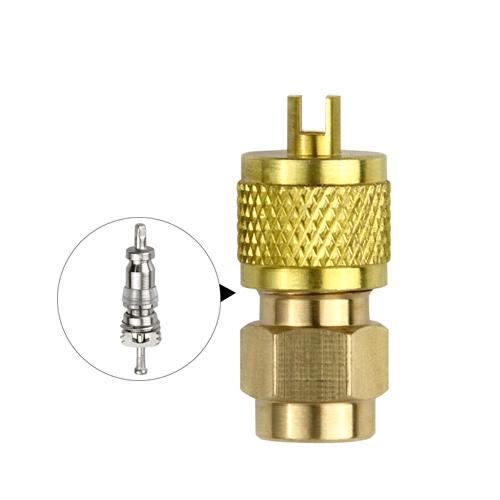 Фтористий перехідник з голчастим клапаном типу Шредер латунь 30 мм (927190) - фото 3