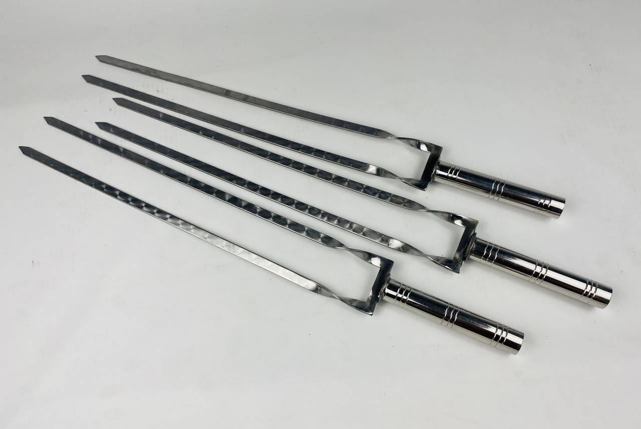 Шампур двойной из нержавеющей стали Серебряный (18-10-SH-3113)