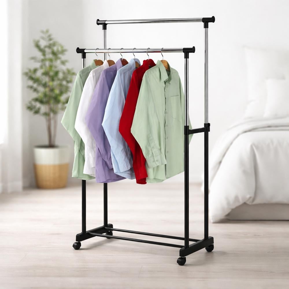 Стійка для одягу підлогова подвійна до 30 кг 68x40x140 см (TW-999) Стійка для одягу підлогова подвійна до 30 кг 68x40x140 см (TW-999)