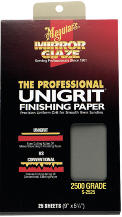 Бумага водостойкая абразивная Meguiar's Unigrit Finishing Papers 14 х 23 см P2000