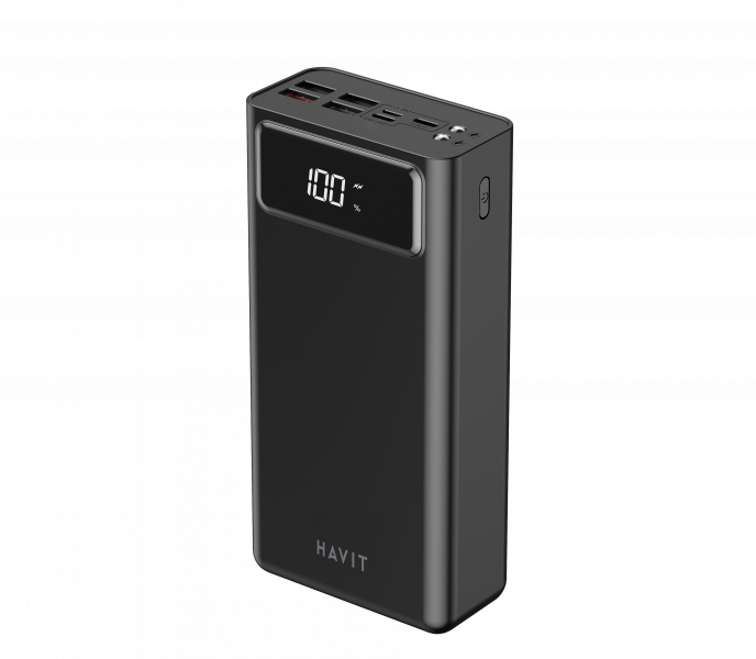 Повербанк з ліхтариком Havit 40000 mAh HV-PB56 QC+PD Чорний (27562) - фото 2