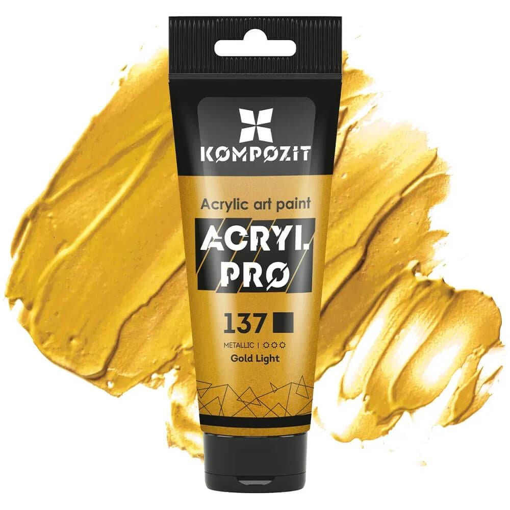 Акрилова фарба ART Kompozit 137 75 мл Світло-золотий (59137) - фото 1 Акрилова фарба ART Kompozit 137 75 мл Світло-золотий (59137) - фото 1