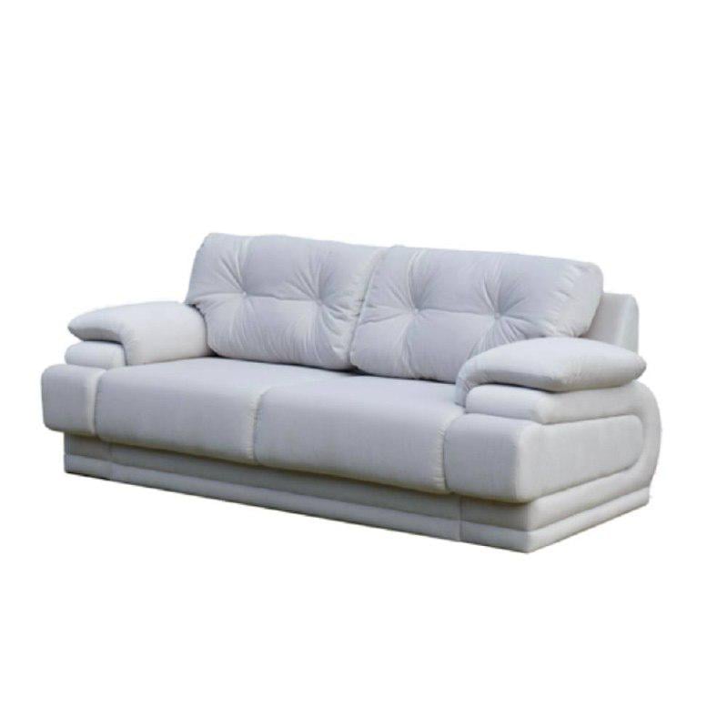 Диван нераскладной Woody в гостиную/спальню Париж дерево/ламинированная ДСП/ткань Белый