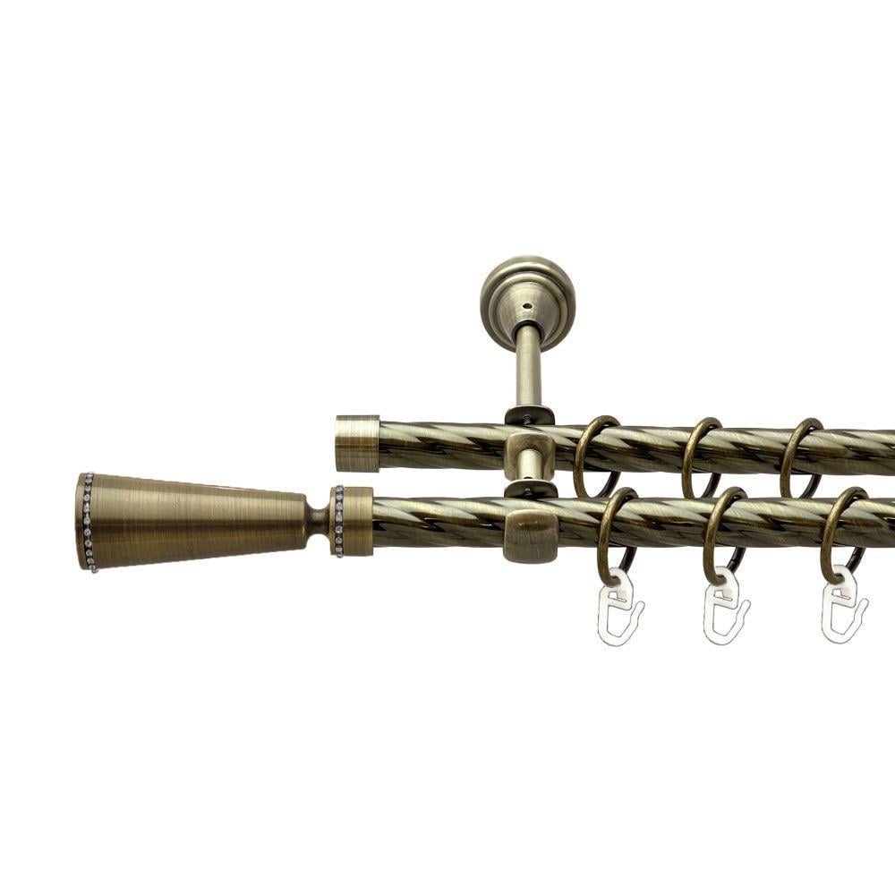 Карниз Orvit Меркурия двухрядный скрученный 16/16 мм 160 см Антик (00-00022493)