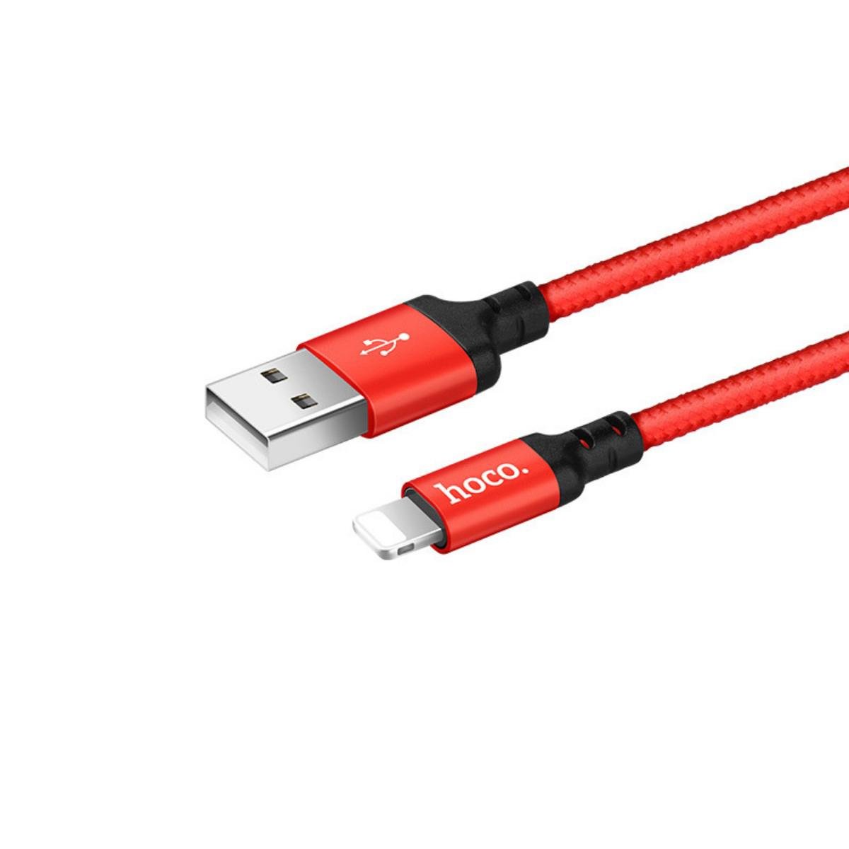 Кабель Hoco X14 Times speed Lightning charging cable L-1M Red & Black