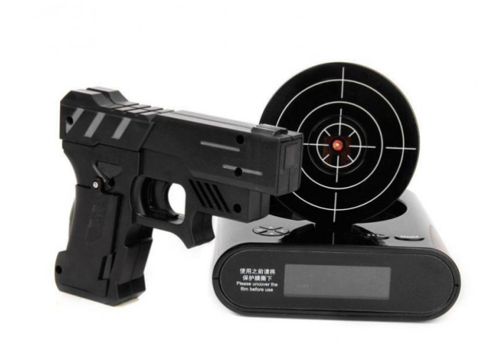 Будильник SUNROZ Gun Alarm Clock з мішенню Чорний (SUN3414) - фото 3