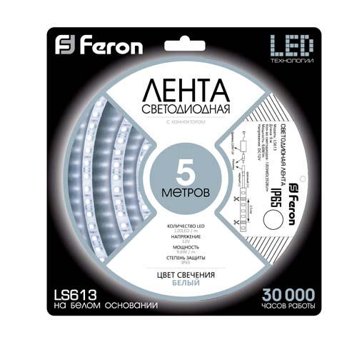 Стрічка світлодіодна Feron Sanan LS613 120SMD/м 12 V IP65 Білий - фото 3