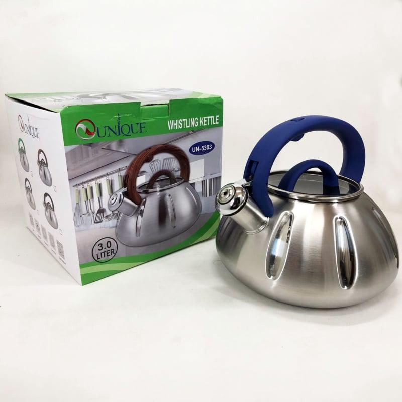 Чайник Unique UN-5303 со свистком 3 л Blue (tf5908) - фото 7 Чайник Unique UN-5303 со свистком 3 л Blue (tf5908) - фото 7