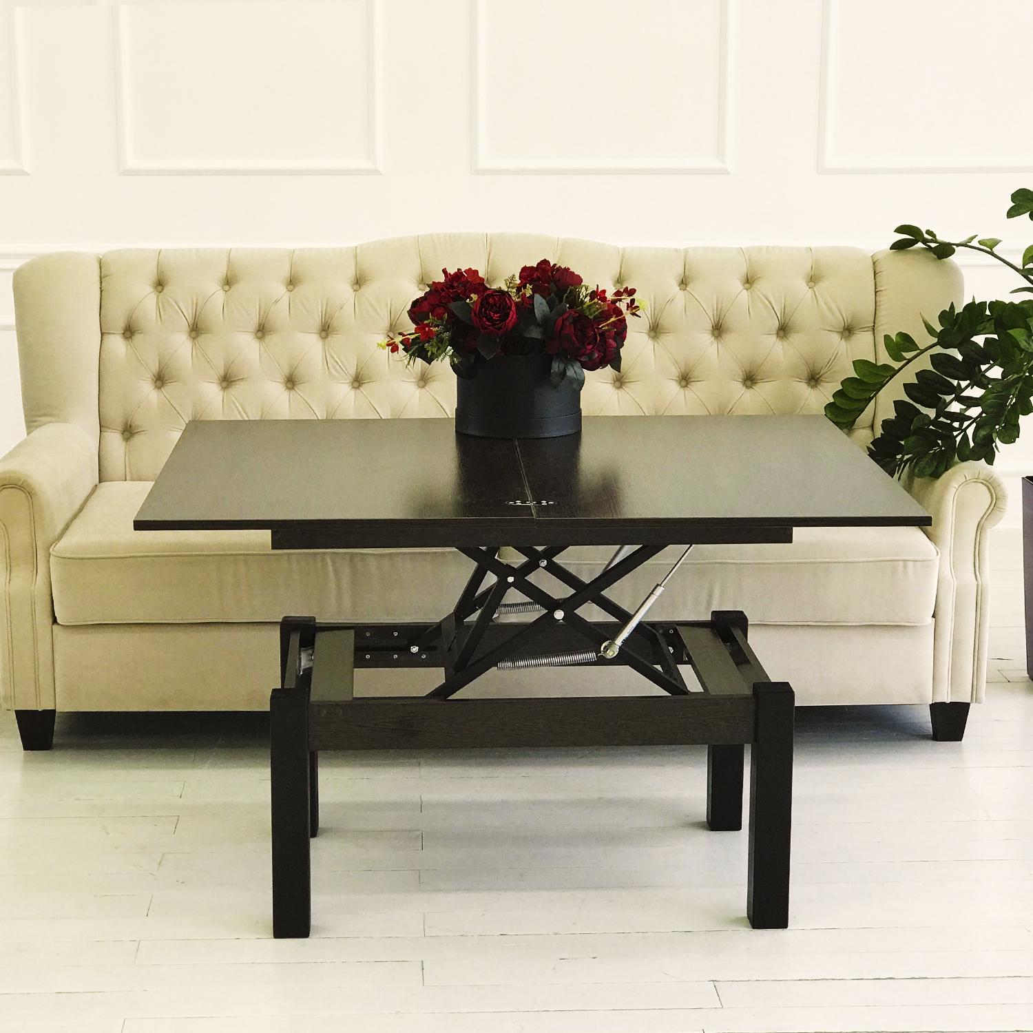 Журнальный стол-трансформер Artinhead B-Fly ламинированное ДСП/дерево Венге - фото 3