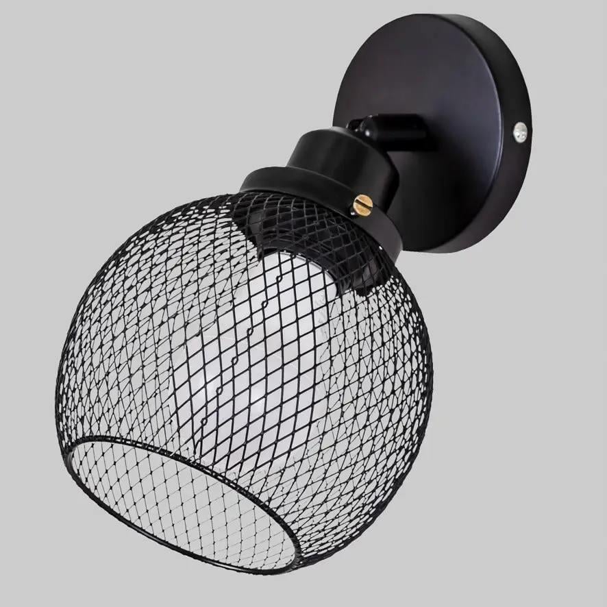 Бра лофт с сетчатым плафоном Черный (07-W011F4-1 BK)