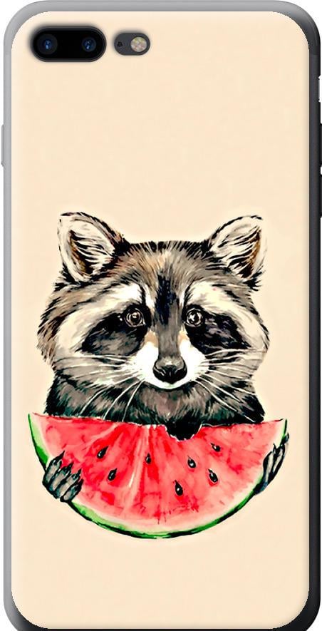 Чехол на iPhone 8 Plus Енотик с арбузом (4605t-1032-42517)