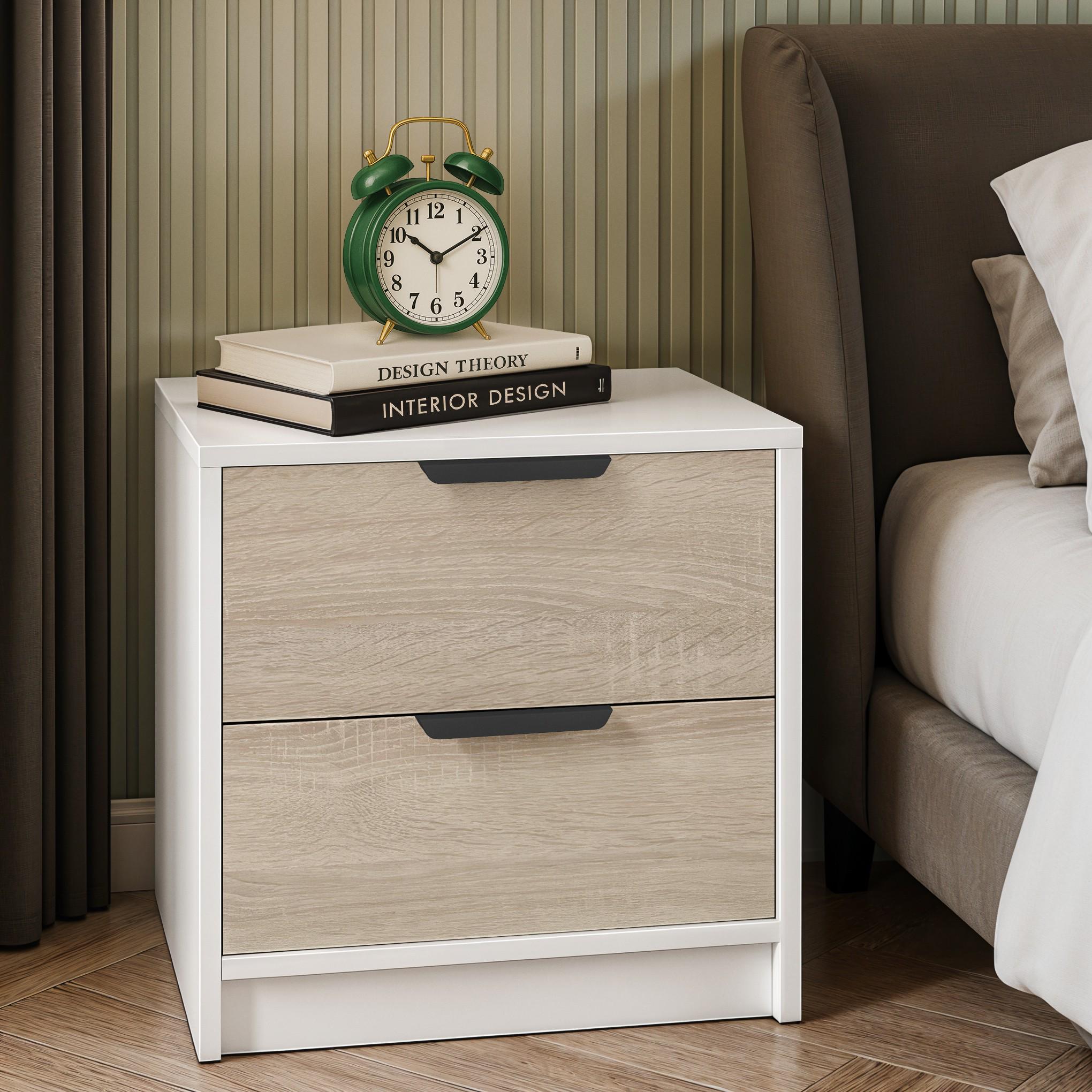 Тумба прикроватная FT-3 450х354х489 мм Белый/Дуб Сонома