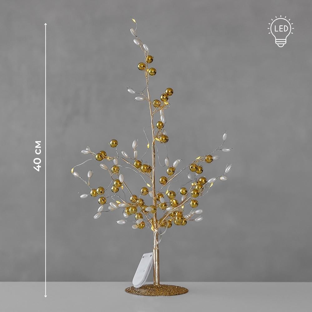 Дерево декоративное с подсветкой Сияние золота 40 см - фото 3 Дерево декоративное с подсветкой Сияние золота 40 см - фото 3