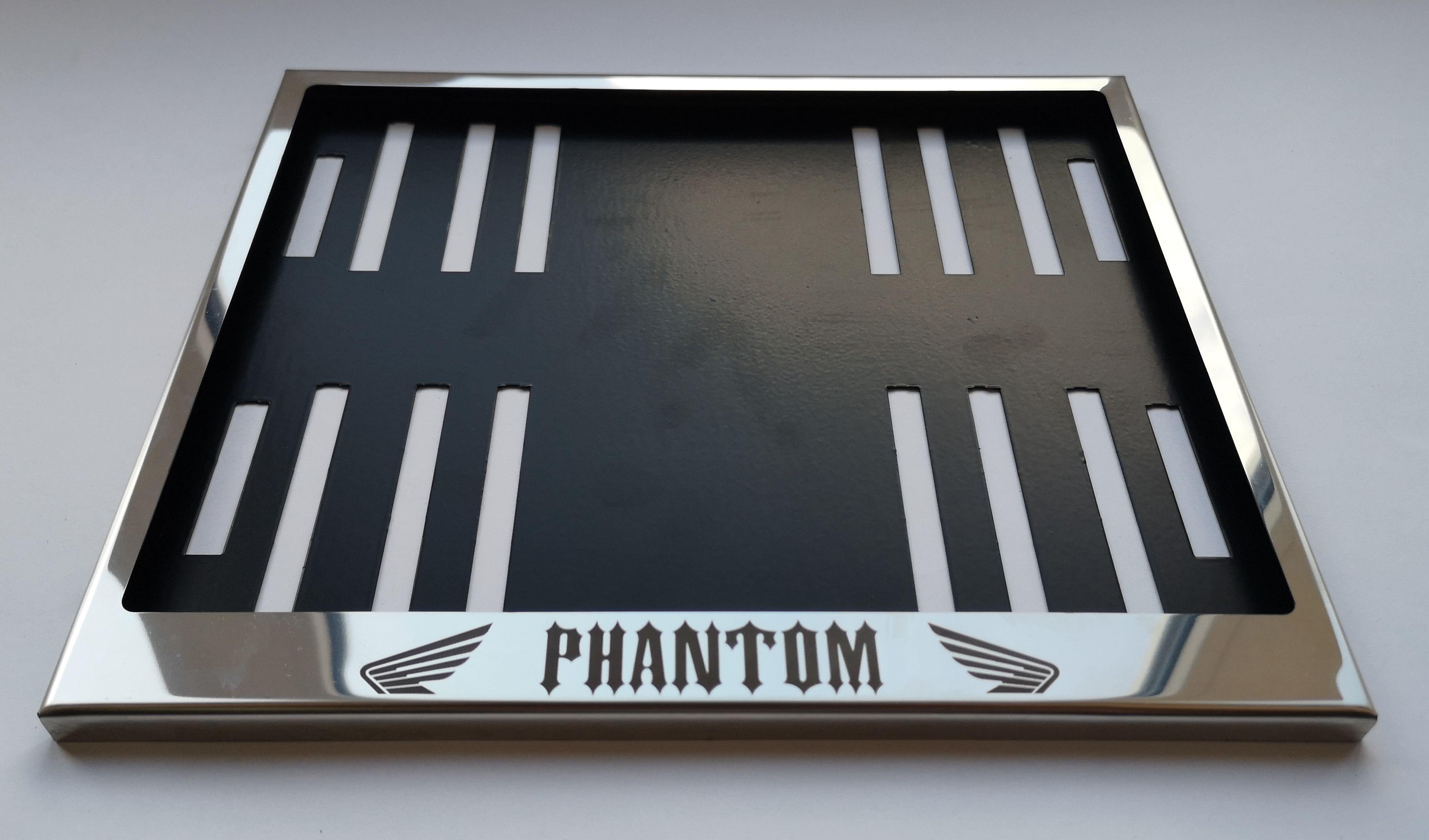 Рамка для мотоциклетного номера Honda "Phantom" 174х220 мм Хром (VH-S1722HOPHSGL)