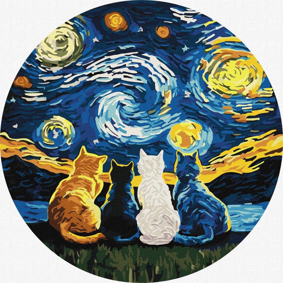 Картина за номерами Ideyka Чотири пухнастика KHO-R1156 d33 см (RLT41772)