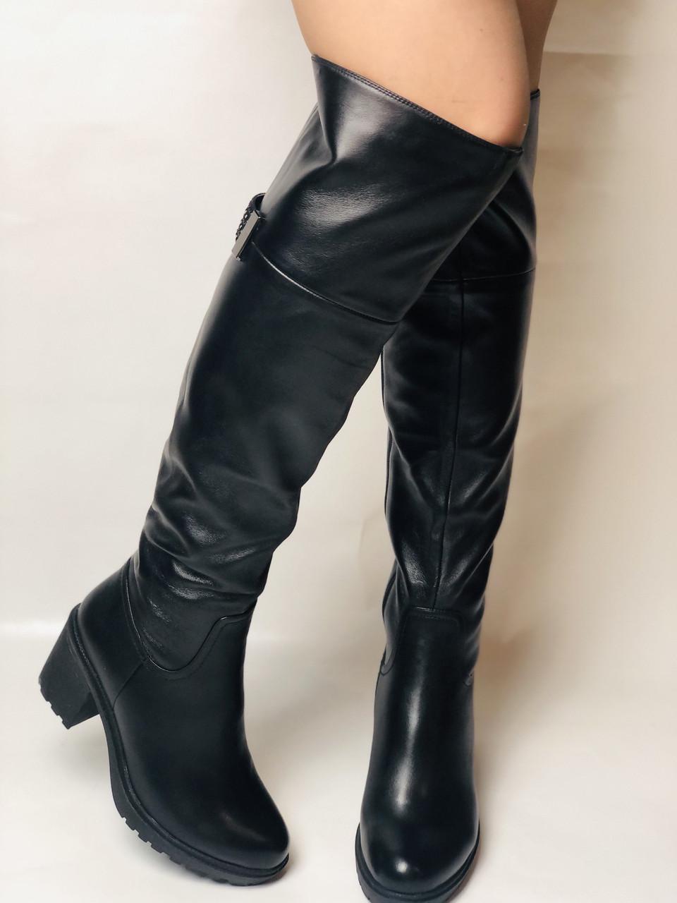 Ботфорты женские зимние Molka р. 37 24,0 см Черный (2371)
