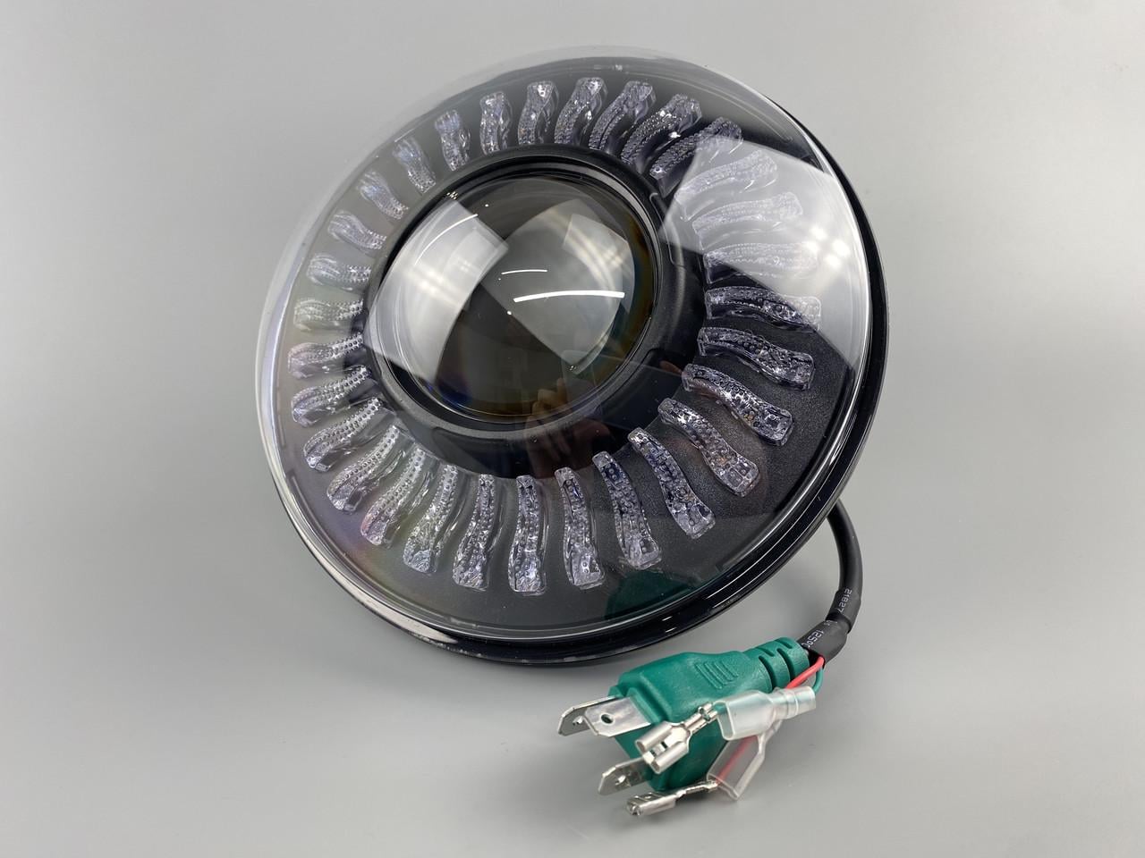 Фара головного света 7 дюймов LED 50W ближний 60W дальний анимационный габарит желтый поворот