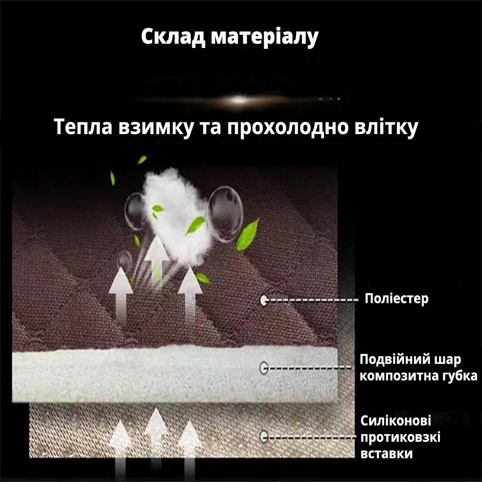 Комплект чохлів на заднє і переднє сидіння автомобіля протиковзкий Чорний - фото 6