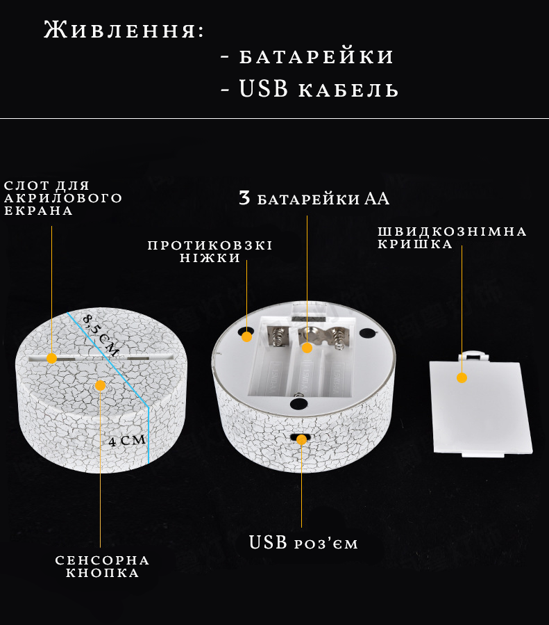 Нічник 3D LED Harry Potter герб Гоґвортс 16 кольорів USB/батарейки Білий (07-10) - фото 3 Нічник 3D LED Harry Potter герб Гоґвортс 16 кольорів USB/батарейки Білий (07-10) - фото 3